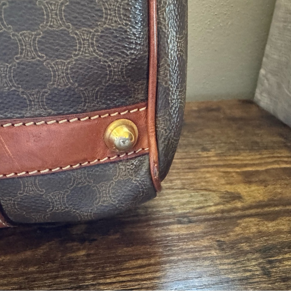 Celine Boston Bag with Structured Design and Leather Accents - Picture 16 of 16